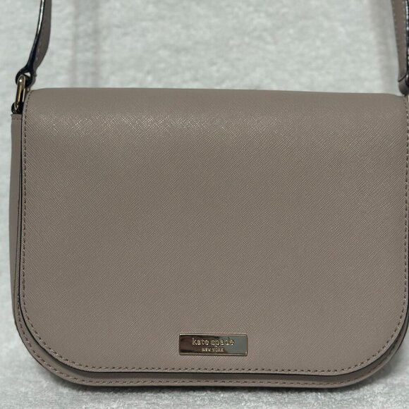 -SOLD-Kate Spade Emmie Flap Pebbled Leather Crossbody Bag Rose Smoke K8215 - Picture 1 of 15